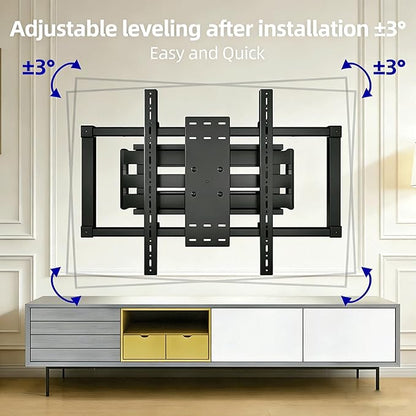 HILLPORT 85 86 98 TV Wall Mount 75 90 100 110 inch Full Motion Ultra Slim Screen Bracket Heavy Duty Large Size Led Swing Swivel Tilt Sliding Adjustable max vesa 1000x600mm Load 220 lbs DY1095