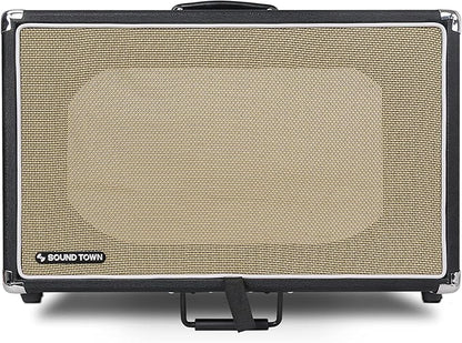 Sound Town Vintage 6U Amp Rack Case, 12.5" Depth with Rubber Feet, Dust Cover, Kickstand, Black (STVRC-6BK)
