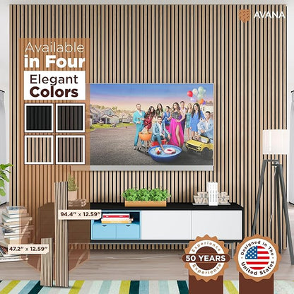 Avana Acoustic Wood Wall Panels – 94.4 X 12.6 Inch White Oak Acoustic Panels 2 PCs – Wall Panels For Interior Wall Decor For Homes, Offices, Studios – Sturdy And Durable Wood Panels For Wall