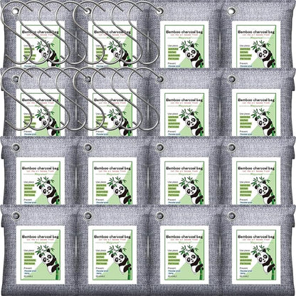 Mayunuo Activated Charcoal Odor Absorber for Strong Odor, Basement, Cars, Closets, Shoes, Smoke. 16 Pack Bamboo Charcoal Air Purifying Bags Deodorizer Odor Eliminator for Home