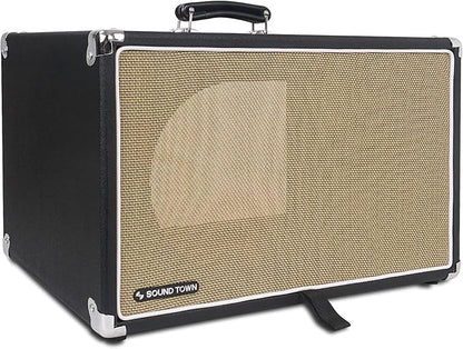 Sound Town Vintage 6U Amp Rack Case, 12.5" Depth with Rubber Feet, Dust Cover, Kickstand, Black (STVRC-6BK)