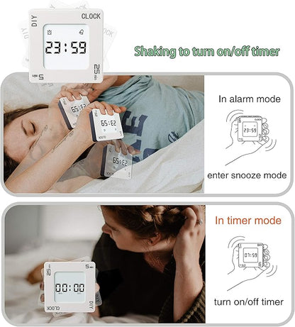 Timer, Creative Shaking Alarm Clock, 5, 25 and Any Minute Time Management Device, Kitchen Timer, Classroom or Meeting Timer, Sports Timer