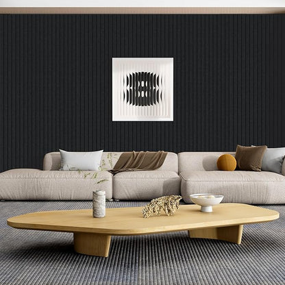 5 Pack Acoustic Panels, 48 x 24x 0.4 Inch Sound Proof Panels for Walls, Premium Wall Sound Absorbing Panels, Decorative Sound Dampening Panels for Media Room, Office and Studio,Black