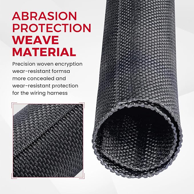 Automotive Wire Sheathing Split Wire Loom Braided Mesh Woven Cable Sleeve for Wires/Cable Cord Protector (1/2" - 65 Feet)