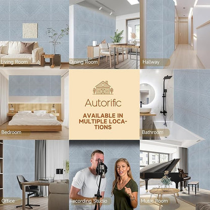 Acoustic Panels for Wall and Ceiling - 6 Pack 2'x2'x0.4",Self-Adhesive 3D Decorative Wall Panels,Silver Grey
