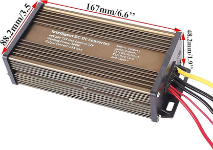 Pro Chaser DC-DC 72V 60V 48V Volt Voltage to 12V Step Down Voltage Reducer Regulator 180W 15A for Scooters & Bicycles Golf cart (25A 300W)