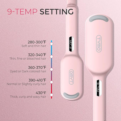 Curling Iron Hair Crimper Waver - TYMO ROVY Beach Waves Curling Wand, Ionic Deep Waver Hair Curler Tool with Ceramic 3 Barrel for Women, Dual Voltage, Anti-Scald, Easy to Use, Pink, 1.25 Inch