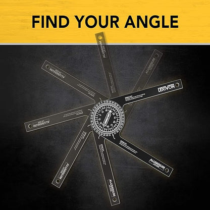 LEXIVON Aluminum Miter Saw Protractor | 7-Inch Rust Proof Angle Finder Featuring Precision Laser Engraved Scales (LX-230)