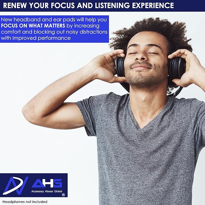 Replacement QC Ear Pad and Headband Pad Kit Cushion. Compatible with Bose QuietComfort (2023) QC45 QC35 QC35 II QC SC QC SE Wireless Noise Cancelling Headphones (Grey)