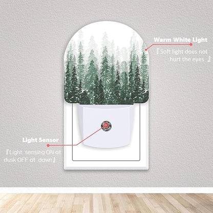 Axxitude Christmas Tree Forest Night Lights Plug into Wall for Girls Boys Room,Night Light LED Lamp Dusk to Dawn Sensor Round Lamp for Bedroom Bathroom Hallway Home Wall Decor Nightlight
