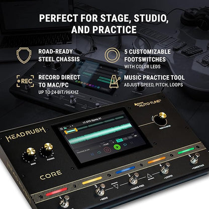 HeadRush Core - Guitar and Vocal Multi Core Effects Amp Modeling Processor with Cloning, Looper, Antares Auto-Tune, Wi-Fi, Touchscreen, and Bluetooth