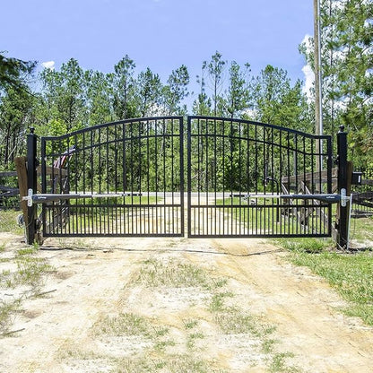 Mighty Mule Gate Opener, Solar and Smart Ready, Heavy Duty Automatic Gate Opener, Gates up to 18ft or 850lb Per Gate Leaf, Dual Gate Opener - Estate, Upgraded, MM572W-EST-A