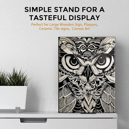 TR-LIFE 10 Inch Large Plate Stands for Display - Metal Plate Holder Display Stand + Picture Frame Holder Stand + Small Easels for Decorative Platter, Book, Plaques, Photo, Tabletop Art (2 Pack)