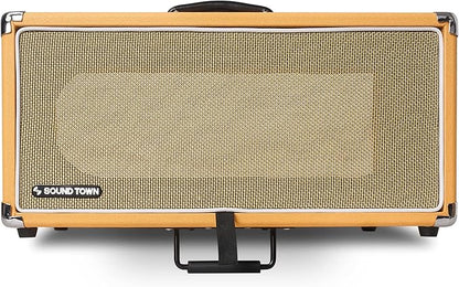 Sound Town Vintage 4U Amp Rack Case, 12.5" Depth with Rubber Feet, Dust Cover, Kickstand, Orange (STVRC-4OR)