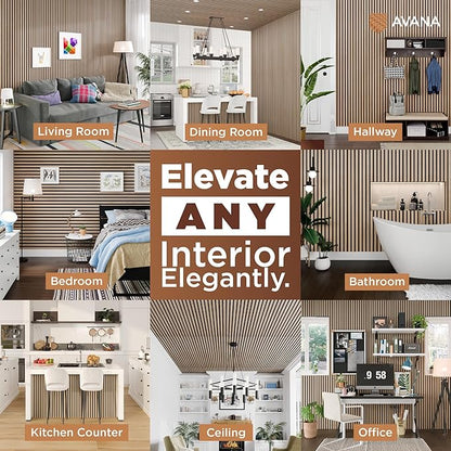 Avana Acoustic Wood Wall Panels – 94.4 X 12.6 Inch White Oak Acoustic Panels 2 PCs – Wall Panels For Interior Wall Decor For Homes, Offices, Studios – Sturdy And Durable Wood Panels For Wall