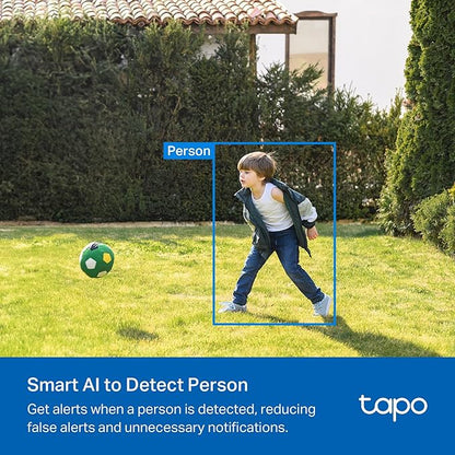 Tapo SolarCam 1080p Outdoor Wireless Security Camera - Battery Power with Solar, Person Detection, Subscription-Free Local Storage or Optional Cloud, Works with Alexa & Google Assistant, C403 KIT