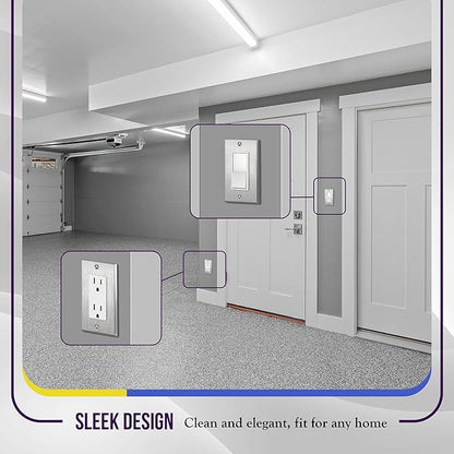 ENERLITES Decorator Switch or Receptacle Outlet Metal Wall Plate, Corrosion Resistant, Size 1-Gang 4.50" x 2.76", UL Listed, 7731, 430 Stainless Steel, Silver