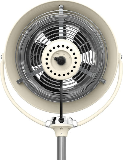 Vornado VFAN™ Sr. Pedestal Vintage Fan, Retro Metal, Standing Air Circulator for Cooling & Decor, 3 Speeds, Adjustable Tilt, Adjustable Height, Durable Pedestal Fan for Bedroom & Home, Vintage White