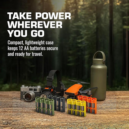 AA Battery Storage Caddy by Storacell (2 Pack), Black, Holds 4 Batteries (Not included)