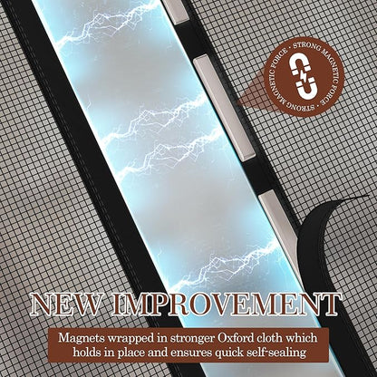 Yotache Magnetic Screen Door Fits Door Size 34 x 98, Screen Size 36" x 99" Reinforced Fiberglass Mesh for Back Door Black