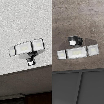 AWSENS 40W LED Security Lights Motion Sensor Light Outdoor, 180 Degree, 4000LM, 5000K, ETL Water Resistant, 3 Head Motion Detected Flood Light for Garage, Yard, Porch
