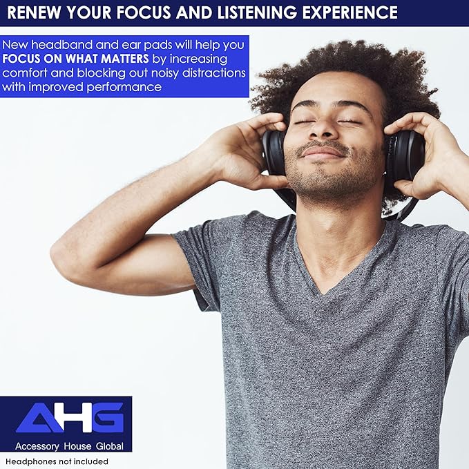 AHG QC35 earpads / QC35 ii Headband pad Cushion kit. Compatible w/Bose QuietComfort 35 ii / QC35 Headphones (White). Premium Headband Design | Seamless DIY Assembly | Superior Comfort and Durability