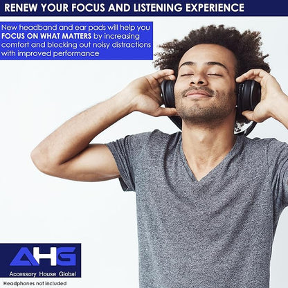 AHG QC35 earpads / QC35 ii Headband pad Cushion kit. Compatible w/Bose QuietComfort 35 ii / QC35 Headphones (White). Premium Headband Design | Seamless DIY Assembly | Superior Comfort and Durability