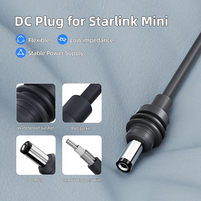 Starlink Mini 12V Adapter, Starlink Mini Power Supply 12/24V Step Up to 30V 3.5A Power Converter 9-28V Input Conversion Kit for Truck RV Marine