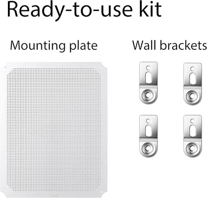 Gratury Junction Box, IP67 Waterproof Plastic Enclosure for Electrical Project, Hinged Grey Cover, Includes Mounting Plate and Wall Bracket 510×410×200mm (20"×16.1"×7.9")
