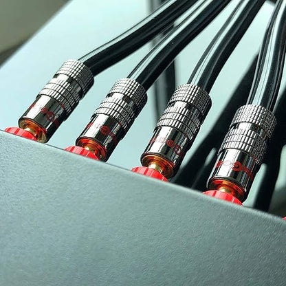 Goaycer Speaker Connector Banana Plugs - 24K Gold Plated Brass 4mm Plug (12 Pairs/24 pcs)