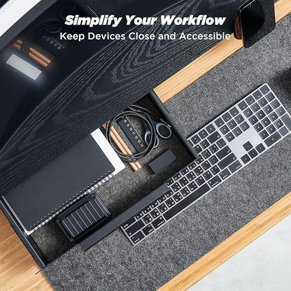 ULTRARM Moodular Add-ons Storage Drawer [Accessory Only - Requires Moodular Wooden Monitor Stand Slide Rails for Use] Black MSA-DR