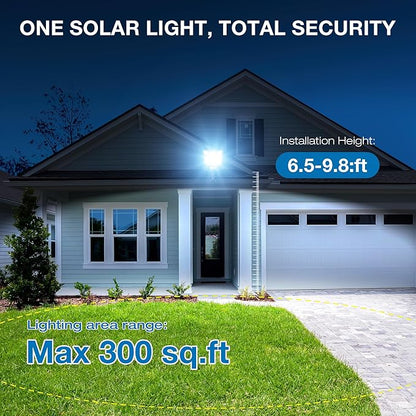Solar Street Lights Outdoor Waterproof,6500K LED Dusk to Dawn Solar Light,260° Angle Flood light with Motion Sensor and Remote Control for Outdoor,Parking Lot, Courtyards,Parking Garages 6-Pack