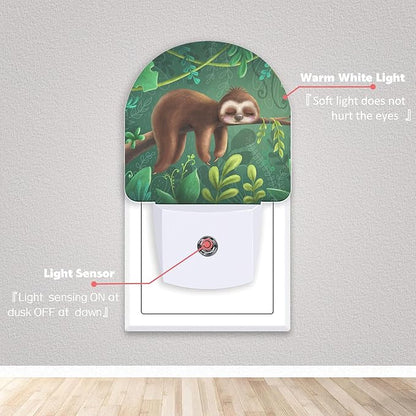 Axxitude Cute Sleeping Koala Forest Night Lights Plug into Wall for Girls Boys Room,Night Light LED Lamp Dusk to Dawn Sensor Round Lamp for Bedroom Bathroom Hallway Home Wall Decor Nightlight