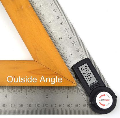 GemRed 82305 Digital Angle Finder Protractor Stainless Steel (Black Buttons)