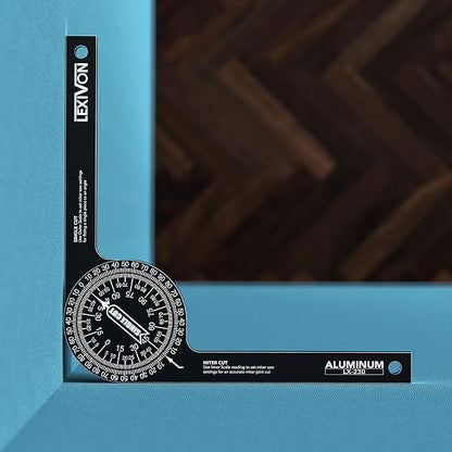 LEXIVON Aluminum Miter Saw Protractor | 7-Inch Rust Proof Angle Finder Featuring Precision Laser Engraved Scales (LX-230)