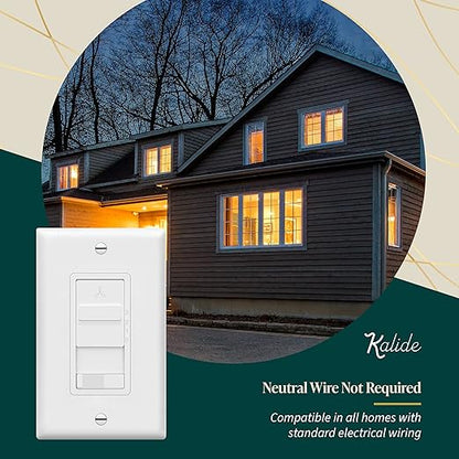 TOPGREENER Kalide Combo Light Switch with 3-Speed Fan Control, Light and Fan Combination Switch, Single Pole, 2.5A, 720W, Neutral Wire Not Required,Wall Plate Included, TGSFS3-W, White, 2 Pack