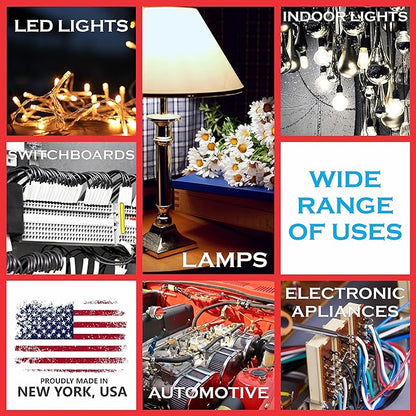 NATIONAL Wire & Cable – 18 AWG 2-Conductor Premium Copper Wire, 25 ft, Stranded | Made in USA, Flexible Jacket | LED Strips, Electronics, Low Voltage, DIY Projects, Indoor and Outdoor Use