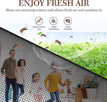 Yotache Magnet Screen Door Fits Door Size 37 x 78, Screen Size 39" x 79" High Transparent Hands Free Entry Great for Pet and Kid Black