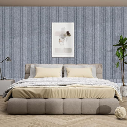 5 Pack Acoustic Panels, 48 x 24x 0.4 Inch Sound Proof Panels for Walls, Premium Wall Sound Absorbing Panels, Decorative Sound Dampening Panels for Media Room, Office and Studio,African Gray