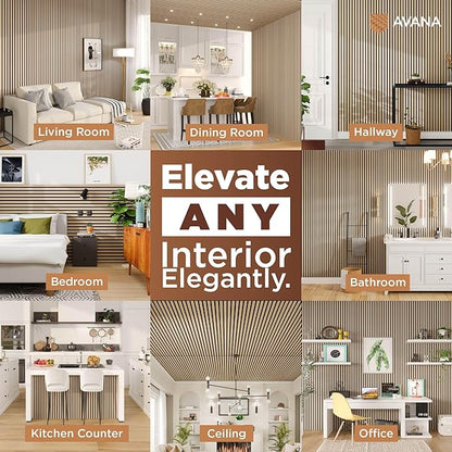 Avana Acoustic Wood Wall Panels – 94.4 x 12.6 Inch White Oak Acoustic Panels 2 PCs – Wall Panels For Interior Wall Decor for Homes, Offices, Studios – Pleasing Design Wood Panels For Wall