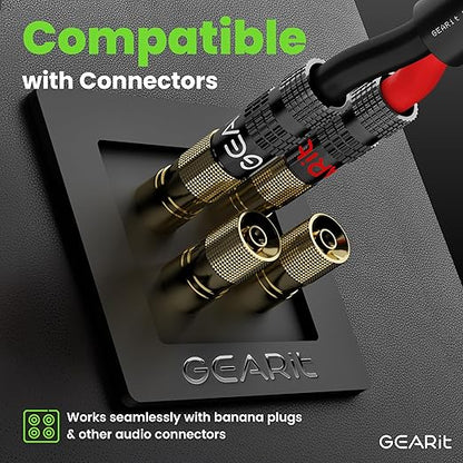 GEARit Outdoor Speaker Wire CL3 Rated, 16 Gauge Speaker Wire, Speaker Cable 100 ft for Outdoor Speakers, Patio, Garden, Backyard Audio, Direct Burial in Ground/in Wall, OFC (Black, 2-Conductors)