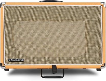 Sound Town Vintage 6U Amp Rack Case, 12.5" Depth with Rubber Feet, Dust Cover, Kickstand, Orange (STVRC-6OR)