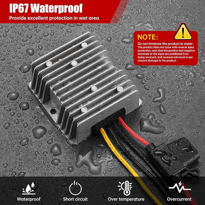 BEYIMEI DC 10A 240W Converter 30-60V Step Down to 24V Converter,dc 36V 48V 60V to 24V Buck Converter Voltage Reducer Regulator Waterproof Transformer for Golf Cart, Solar Panel,Trucks