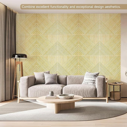 Acoustic Panels for Wall and Ceiling - 6 Pack 2'x2'x0.4",Self-Adhesive 3D UV Printing Decorative Wall Panels with Wood Look,Natural Oak