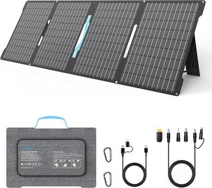 E-POWO 60W Portable Solar Panels Chargers with USB-C, USB-A and DC Outputs Foldable IP67 Waterproof Solar Panel for Camping,Power Emergency for Small Power Station,Phones, Power Banks