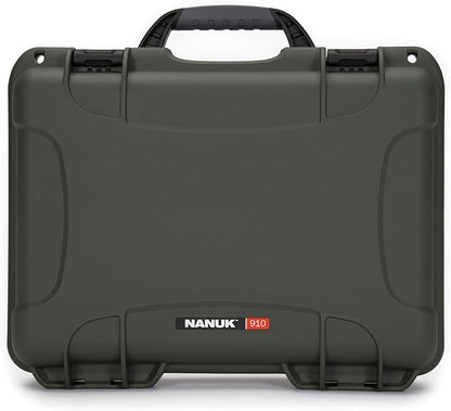 NANUK Medium Series 910 Lightweight NK-7 Resin Waterproof Protective Case for Camcorder or Mirrorless Camera Kit, Olive