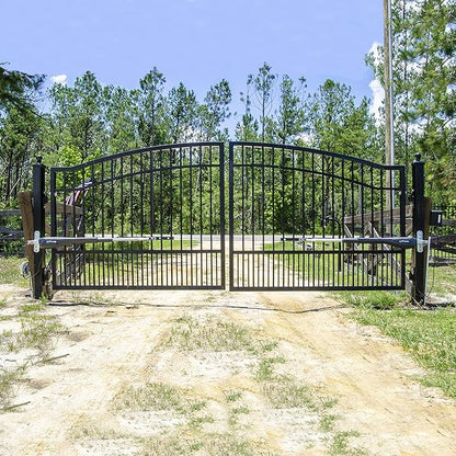 Mighty Mule Gate Opener, Solar and Smart Ready, Heavy Duty Automatic Gate Opener, Gates up to 18ft or 850lb Per Gate Leaf, Dual Gate Opener - Estate, MM572W-EST