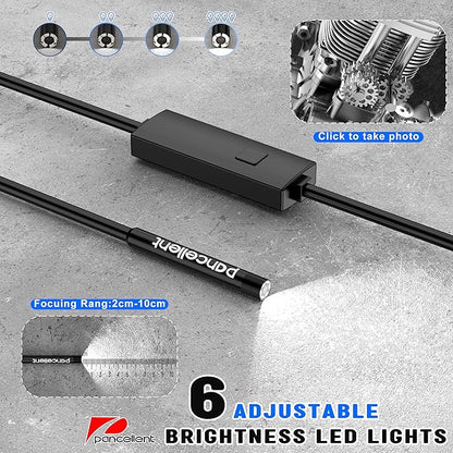 0.216 in Ultra-Thin Snake Inspection Borescope, Pancellent Type C Endoscope, Scope 1920P with 6 LED Lights for Android and iOS Smartphone, iPhone, iPad, Samsung (16.5FT)