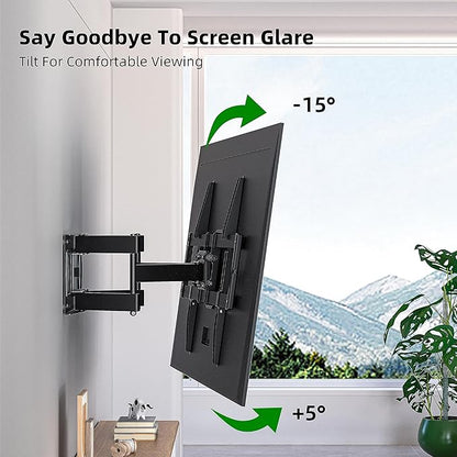 Full Motion TV Wall Mount for Most 37"-84" Flat Screen TV, Swivel or Tilt TV Wall Bracket with Dual Articulating Arms, for 12"-16" Wood Studs, Max VESA 600x400mm, Load 120 lbs by USX MOUNT