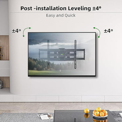 Full Motion TV Wall Mount for Most 37"-84" Flat Screen TV, Swivel or Tilt TV Wall Bracket with Dual Articulating Arms, for 12"-16" Wood Studs, Max VESA 600x400mm, Load 120 lbs by USX MOUNT